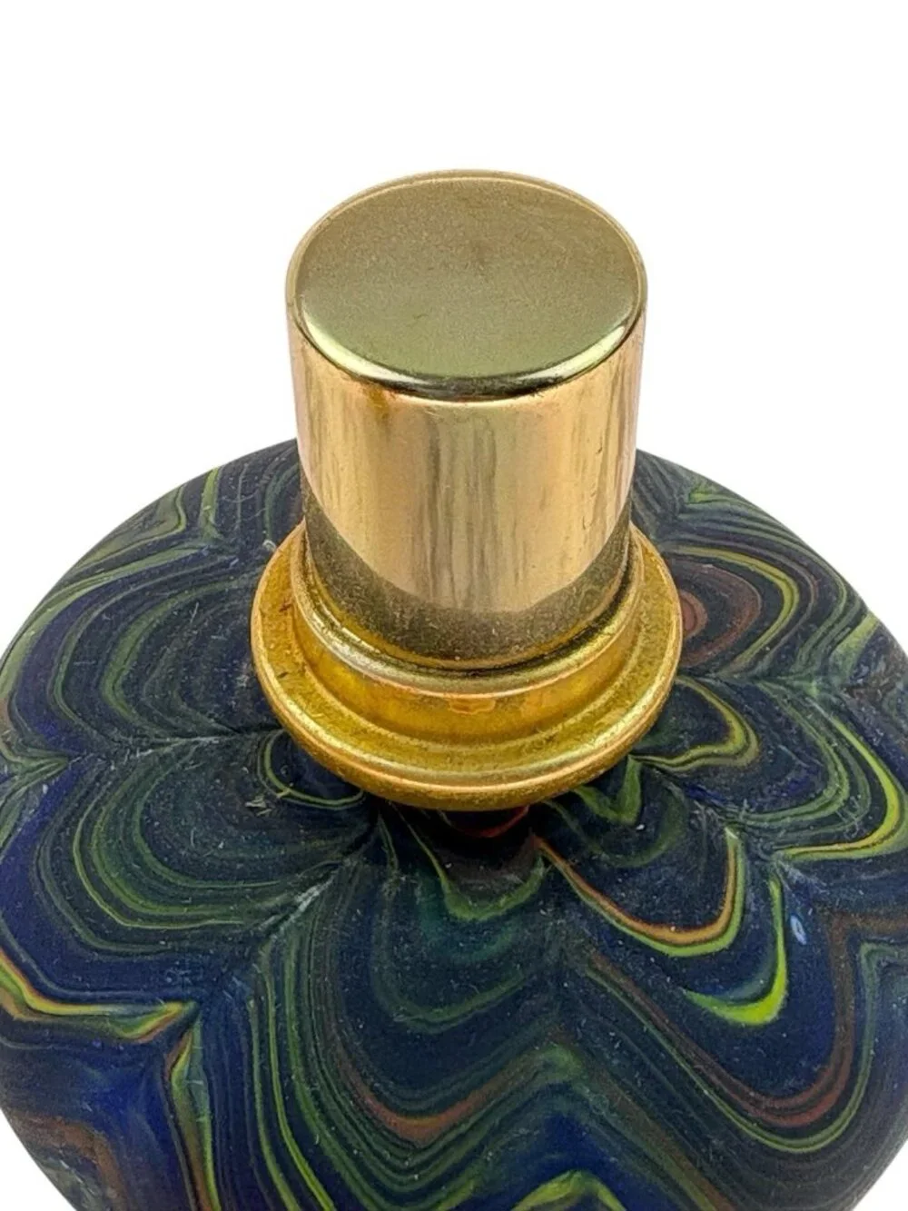*La-Tee-Dah Catalytic Fragrance Lamp Glass Tapered Lip Gray Multi Ornate Crown
